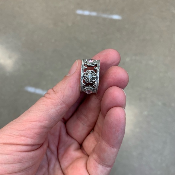 Judith Ripka SS and pink topaz with CZ size 7 ring - Picture 8 of 8
